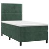 vidaXL Pat box spring cu saltea, verde &icirc;nchis, 90x190 cm, catifea