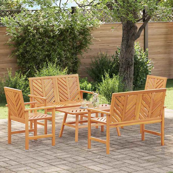 vidaXL Set de lounge pentru grădină 5 pcs Maro Lemn Solid de Acacia