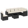 vidaXL Set canapele de grădină cu perne, 7 piese, negru, poliratan