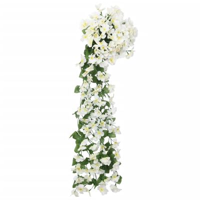 vidaXL Ghirlande de flori artificiale, 3 buc., alb, 85 cm