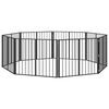 vidaXL Poartă pentru c&acirc;ini 8 buc. Negru 100 x 80 cm Oțel Galvanizat