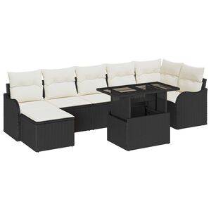 vidaXL Set de canapele pentru grădină 8 buc. Negru