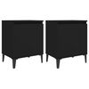 vidaXL Noptiere cu picioare metalice, negru, 40x30x50 cm