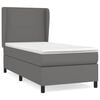 vidaXL Pat box spring cu saltea, gri, 80x200 cm, piele ecologică