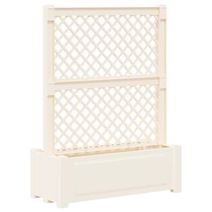 vidaXL Ghiveci mare cu trellis Alb 99,5 x 43 x 133,5 PP