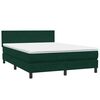vidaXL Pat box spring cu saltea, verde &icirc;nchis, 160x210 cm, catifea