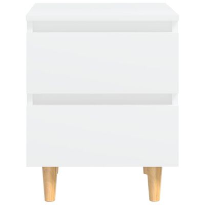 vidaXL Noptiere cu picioare lemn masiv pin, 2 buc., alb, 40x35x50 cm
