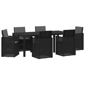 vidaXL Set de masă pentru grădină cu pernă 7 pcs Antracit PP