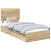 vidaXL Pat cu storage Stejar Sonoma 100 x 200 cm Lemn prelucrat