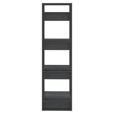 vidaXL Bibliotecă/Separator cameră, gri, 41x35x125 cm, lemn masiv pin