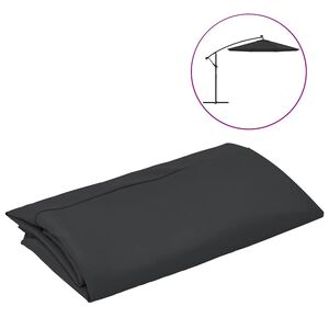 vidaXL P&acirc;nză de schimb umbrelă de soare, negru, 300 cm
