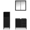 vidaXL Set de mobilier pentru baie 3 pcs Stejar Negru Lemn compozit