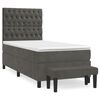 vidaXL Pat box spring cu saltea, gri &icirc;nchis, 100x200 cm, catifea
