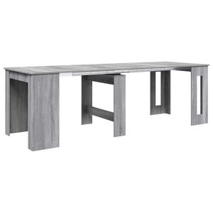 vidaXL Masă de dining 240 x 85 x 75 cm Lemn prelucrat Sonoma gri