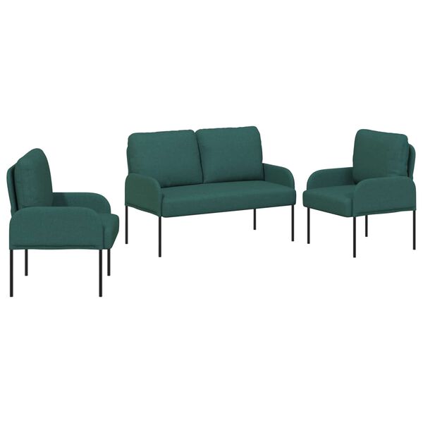 vidaXL Seturi de canapele 3 pcs Verde &icirc;nchis 115 x 56 x 80 cm placaj