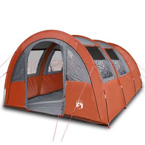 vidaXL Cort de camping tunel 4 persoane, portocaliu, impermeabil