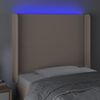 vidaXL Tăblie de pat cu LED cappuccino 93x16x118/128cm piele ecologică