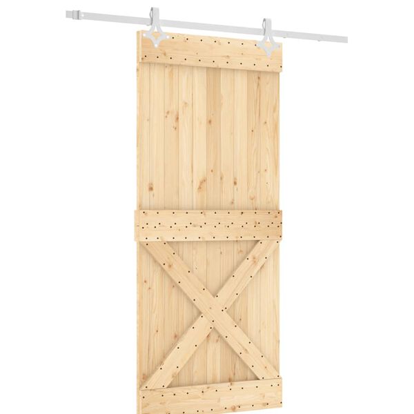 vidaXL Ușă glisantă cu set feronerie, 90x210 cm, lemn masiv de pin