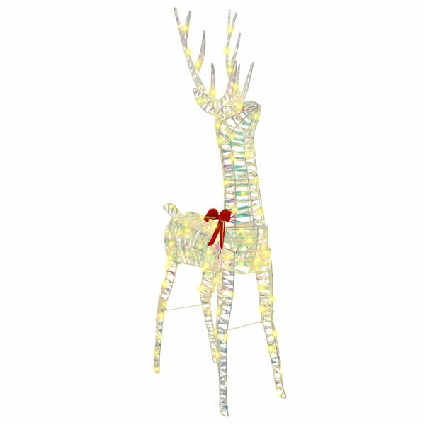 vidaXL Ren 3D cu 140 LED Alb cald 128 cm PET