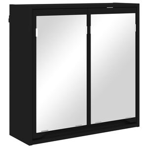 vidaXL Dulap cu oglindă pentru baie cu raft Negru 60 x 20 x 60 cm