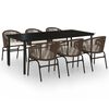 vidaXL Set de mobilier pentru grădină, 7 piese, maro