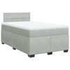 vidaXL Pat continental cu saltea, gri deschis, 120x200 cm, catifea