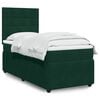 vidaXL Pat box spring cu saltea, verde &icirc;nchis, 100x200 cm, catifea