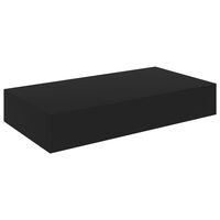 vidaXL Raft de perete suspendat cu sertar, negru, 48 x 25 x 8 cm