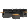 vidaXL Set mobilier de grădină cu perne, 6 piese, negru, poliratan
