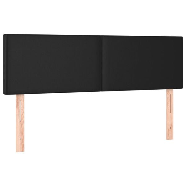 vidaXL Tăblii de pat, negru, 144x5x78/88 cm, piele ecologică