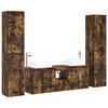 vidaXL Set de mobilier pentru baie 5 buc. Stejar fumuriu