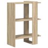 vidaXL Raft pentru cărți 2 niveluri 52 x 25 x 71,5 cm Lemn prelucrat