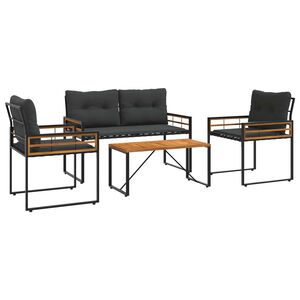 vidaXL Set de Mobilier pentru Exterior 4 buc. Gri &icirc;nchis