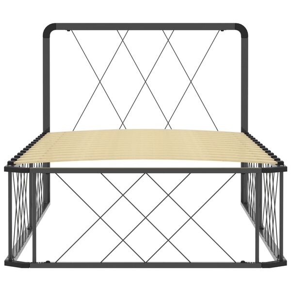 vidaXL Cadru de pat, gri, 90 x 200 cm, metal