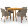 vidaXL Set mobilier de grădină, 5 piese, maro