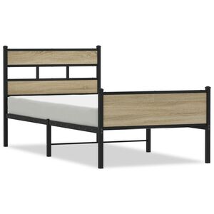 vidaXL Cadru pat fără saltea, stejar sonoma 75x190 cm lemn prelucrat