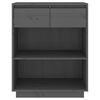 vidaXL Dulap consolă, gri, 60x34x75 cm, lemn masiv de pin