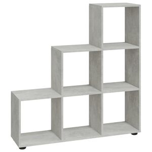 vidaXL Bibliotecă &icirc;n trepte, gri beton, 107 cm, lemn compozit