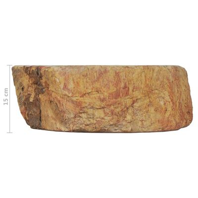 vidaXL Chiuvetă, crem, 45 x 35 x 15 cm, piatră fosilă
