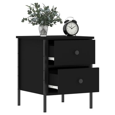 vidaXL Noptieră, negru, 40x42x50 cm, lemn compozit