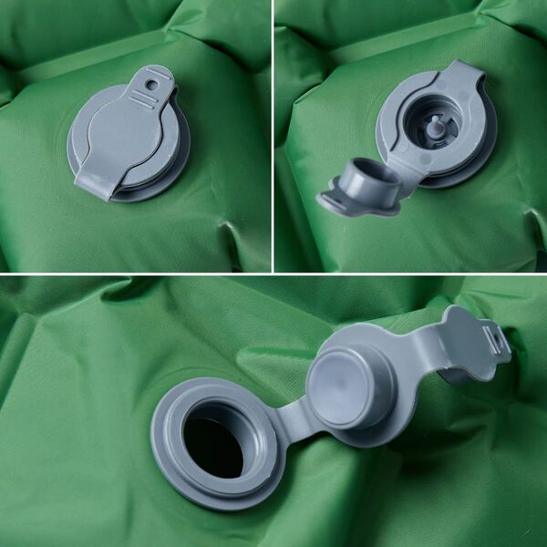 vidaXL Saltea gonflabilă de camping, 1 persoană, verde, 190x58x6 cm