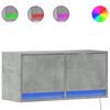 vidaXL Comodă TV de perete cu lumini LED, gri beton, 80x31x38 cm
