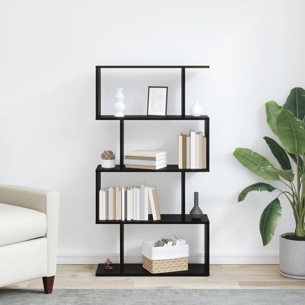 vidaXL Dulap pentru cărți Stejar Negru 70 x 24 x 129 cm Lemn compozit