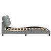 vidaXL Cadru de pat cu LED fără saltea Hvar Gri deschis 120x200 cm Material