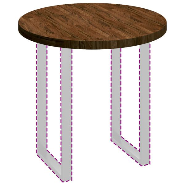 vidaXL Placă de masă Maro &icirc;nchis &Oslash; 80 x 4 cm Lemn de stejar masiv