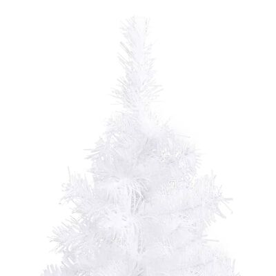 vidaXL Set brad Crăciun artificial de colț LED&globuri alb 240cm PVC