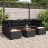 vidaXL Set de canapele pentru grădină cu pernă 6 pcs Negru Rattan poli
