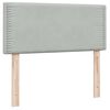 vidaXL Pat box spring cu saltea, gri deschis, 90x210 cm, catifea