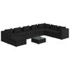 vidaXL Set mobilier de grădină cu perne, 9 piese, negru, poliratan