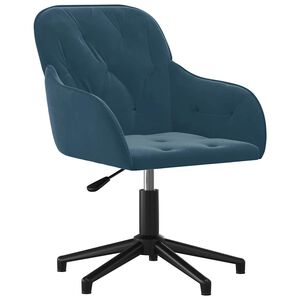 vidaXL Scaun de birou pivotant, albastru, catifea